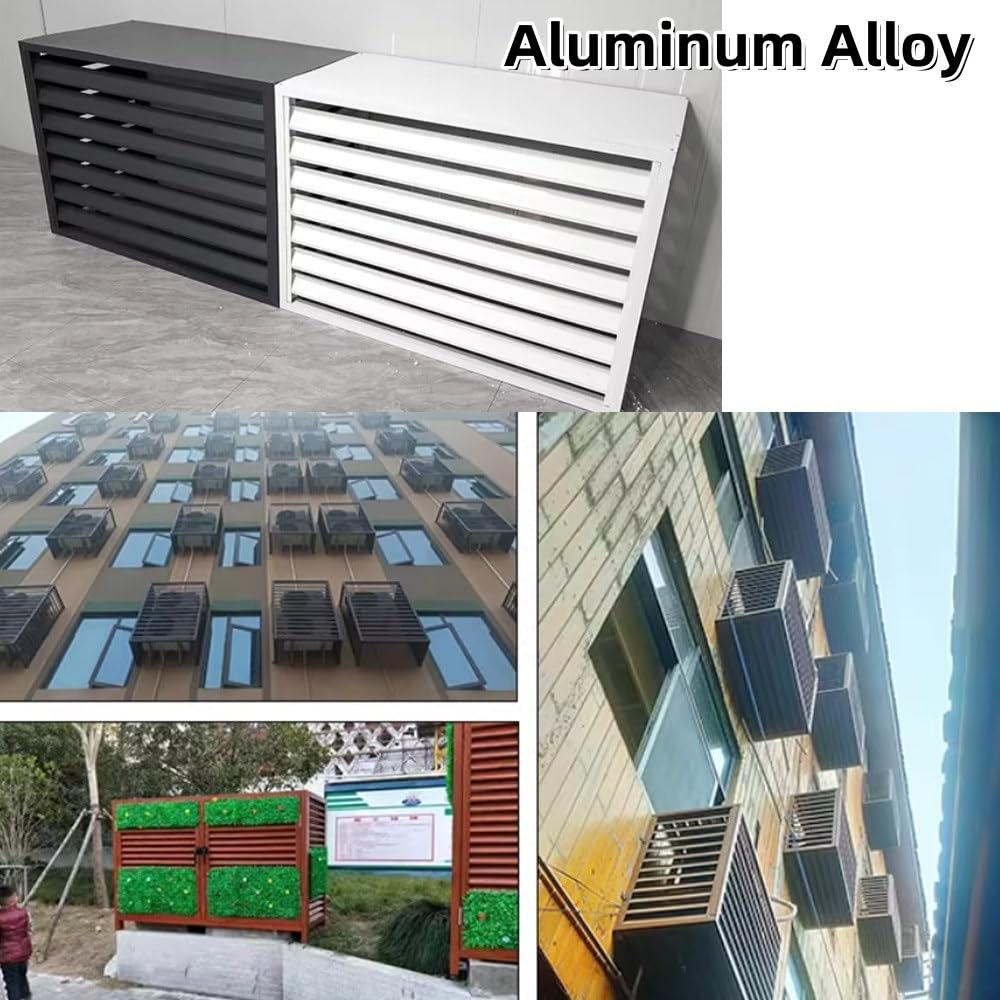 Zewnętrzna osłona klimatyzatora wodoodporna aluminiowa osłona do klimatyzatorów 110 x 60 x 80 cm biała odporna na warunki atmosferyczne osłona do klimatyzatorów