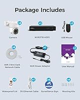 Vista 9 de XMARTO Sistema de cámara de seguridad PoE de seguimiento automático de 8 canales 4K H.265, zoom panorámico, juego de 4 cámaras de vigilancia con Kit