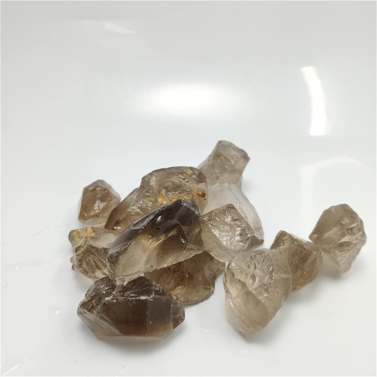 piedras y cristales Piedras de citrino de cuarzo ahumado natural, grava de cristal, y piedras, muestra de piedras preciosas en bruto, pecera, acuario, decoración de jardín, piedras y cristales