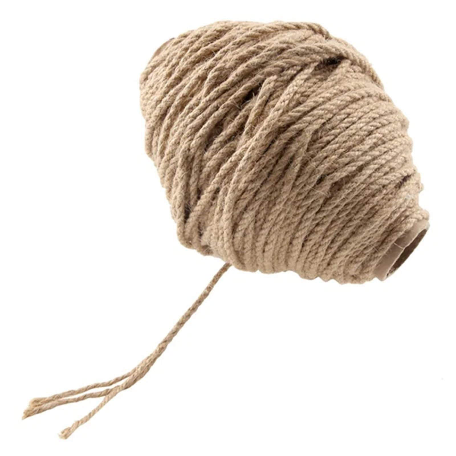 Corda Canapa Naturale Spago da 5 mm, corda di iuta naturale intrecciata 328 piedi, for giardinaggio fai te, artigianato, raggruppamento tiragraffi for gatti, decorazioni for la casa
