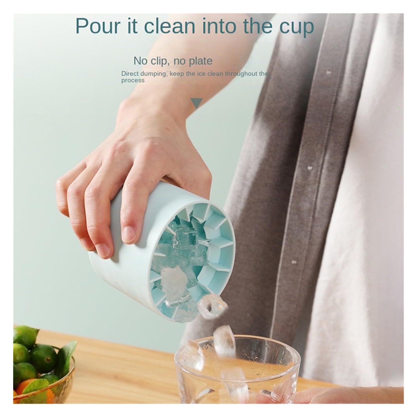 Vassoio per cubetti di ghiaccio Secchiello per ghiaccio in silicone Stampo per tazza Vassoio per cubetti di ghiaccio Congelamento rapido Macchina per il ghiaccio Design creativo Secchiello per il ghi