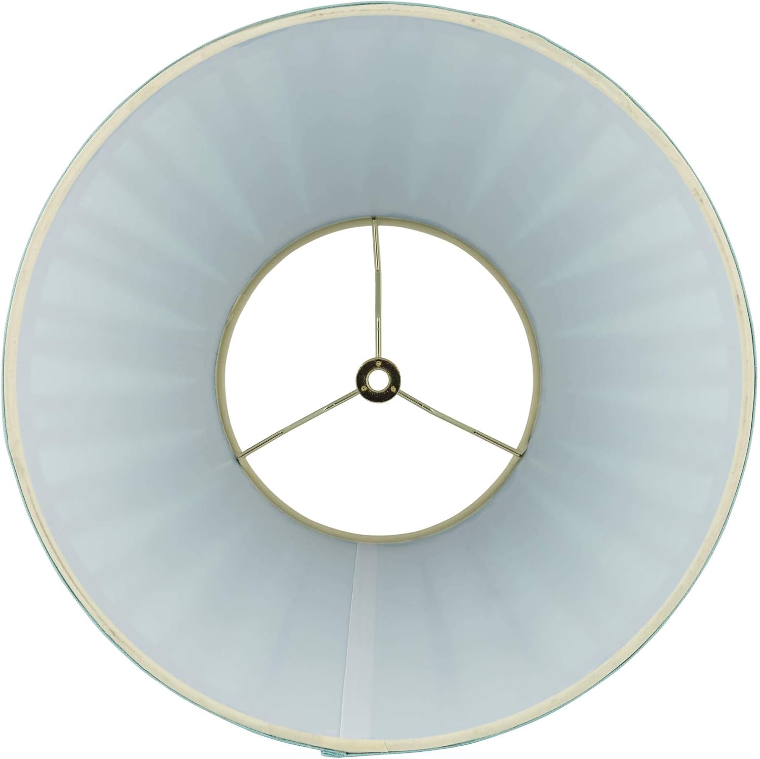 Set of 2 Hardback Pleat Empire Lamp Shade (Pre-Assembled) s Turquoise Blue Large 7" Top x 14" Bottom x 11" High Spider with Replacement Harp and Finial Fitting - Springcrest