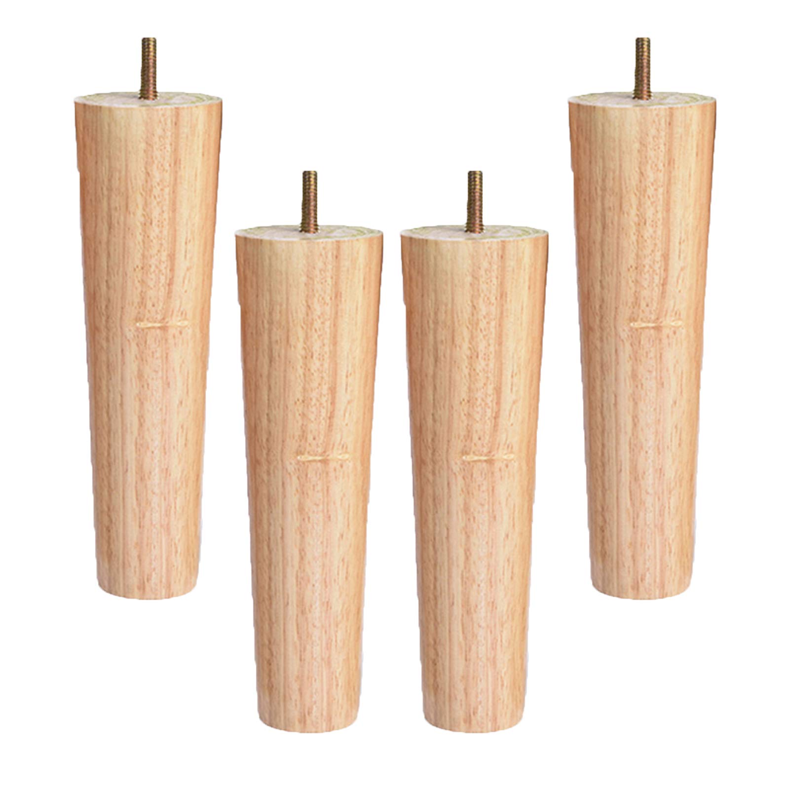 4 gambe in legno massello di ricambio coniche per mobili in legno massiccio, gambe dritte per mobili per divano, letto, armadio, sedia, divano, gambe in legno, filettatura M10 (25 cm)