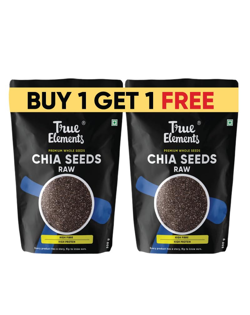 True Elements Chia Seeds 1kg (500g Pack - Buy 1 Get 1 FREE) - Healthy Seeds | Seeds for Eating | Diet Snacks | 100% Clean and Natural (B0CMD8NW4X) Amazon Price History, Amazon Price Tracker