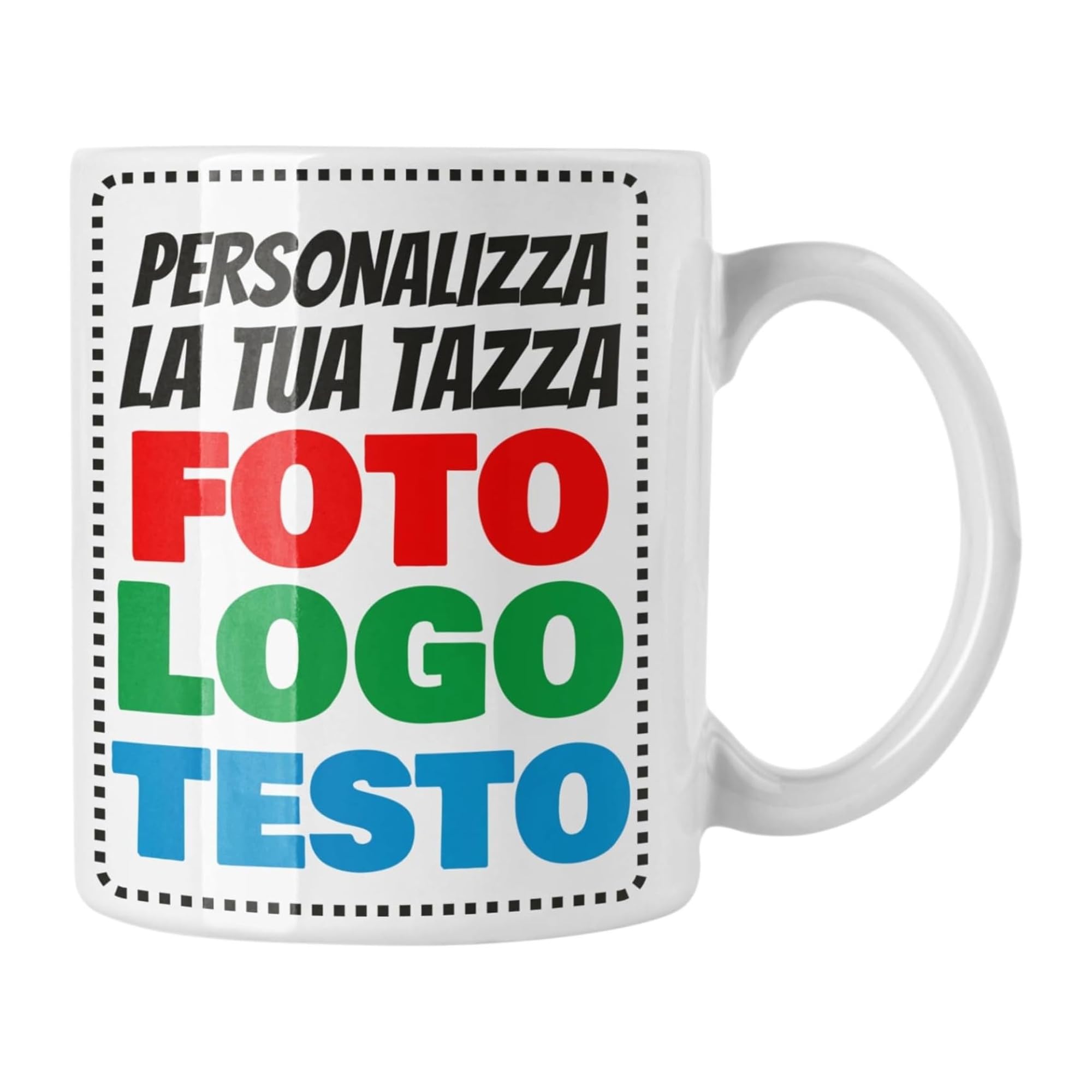 Incidiamo - Tazza Personalizzata con Stampa Foto, Scritte, Loghi e Grafiche - Tazza Colazione Mug in Ceramica 100% Made in Italy, Idea Regalo Personalizzato per ogni Occasione
