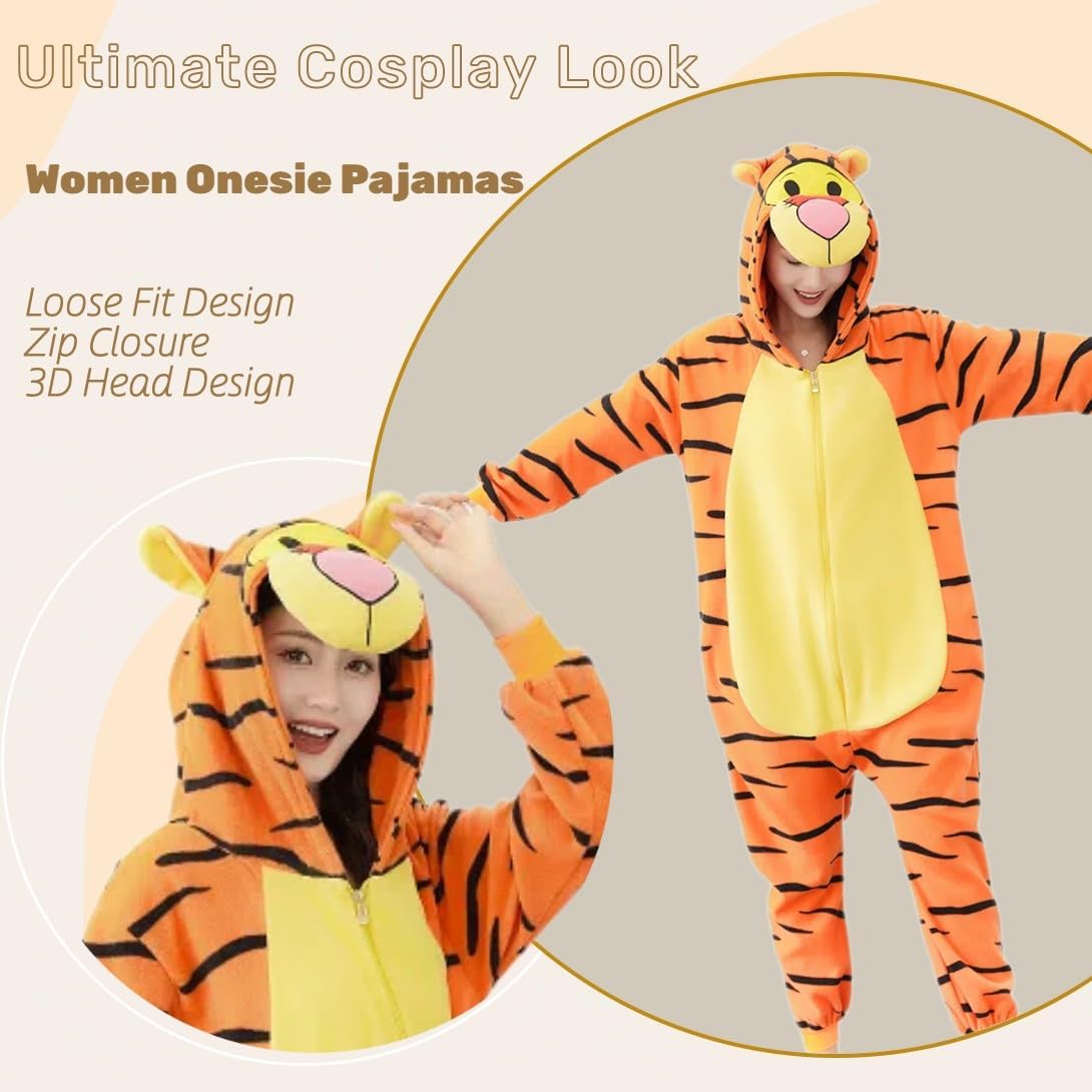 Adult Onesie Pajamas Animal Halloween Cosplay Costume One-piece Sleepwear Homewear - Image 5