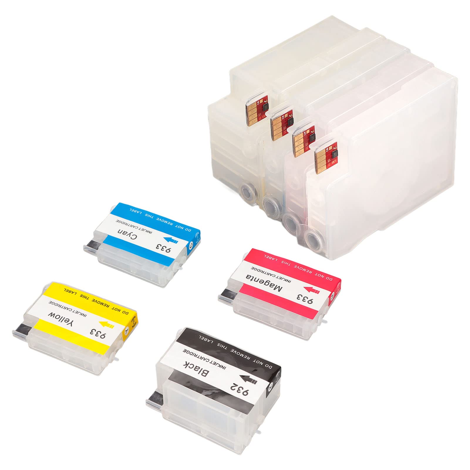 Domary Cartuccia D'inchiostro Ricaricabile PP per Officejet 6600 6700 | Chip Riciclabile Ripristinabile, Set da 4 Colori ( Ciano Magenta giallo), per la Stampa di Documenti Foto Carte di Prova