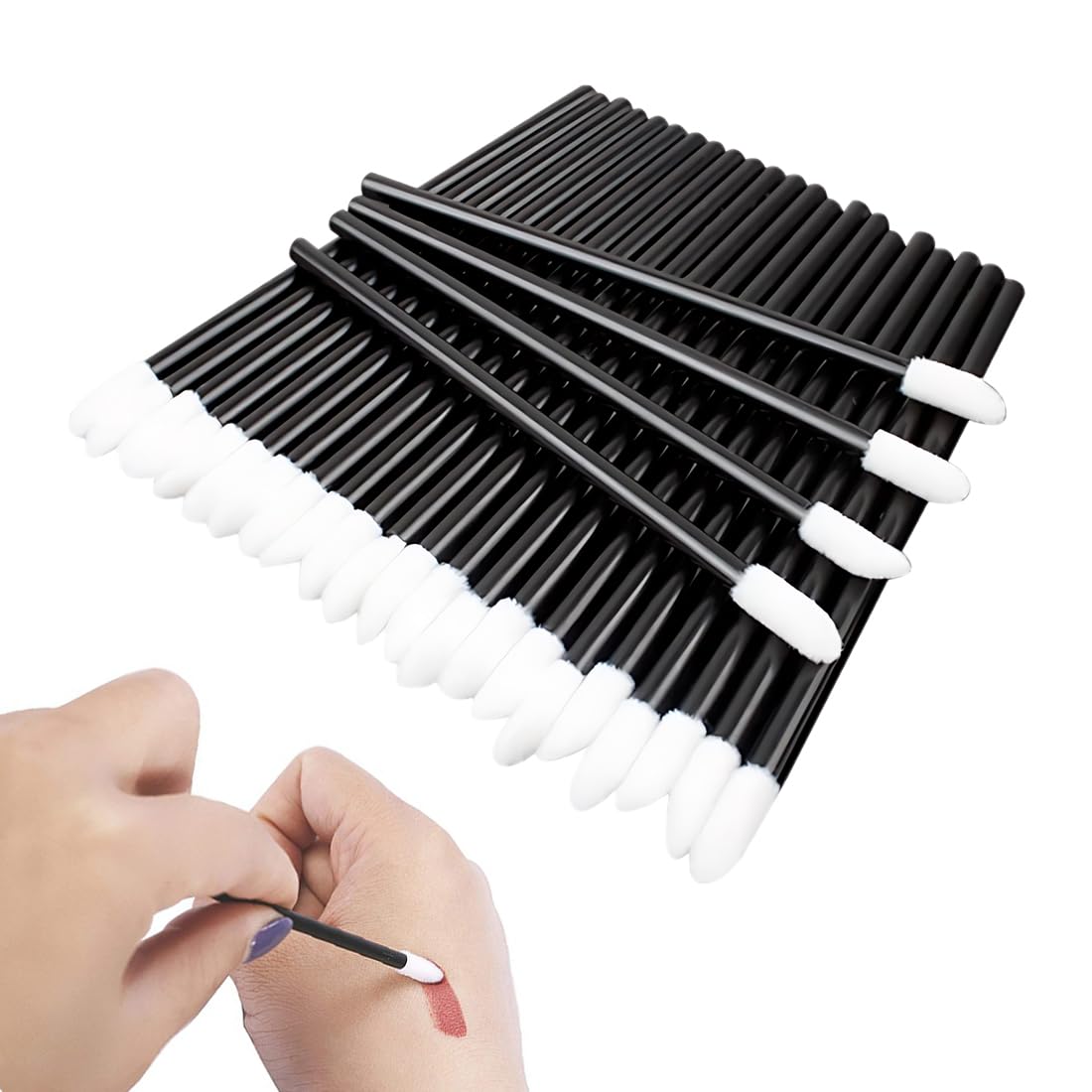 100 pcs Pinceaux Lèvre Jetables Applicateur Batonnet Brosse à Lèvres Lip Brush Parfait Outil de Maquillage Kits