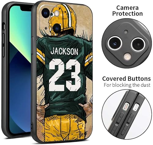 Miniatura 3 de IKPYTREE Funda negra con nombre y número personalizados para iPhone 15 14 13 12 11 Xs Max XR 8 7 6 Plus 11 Pro mini con protección de cámara (Green