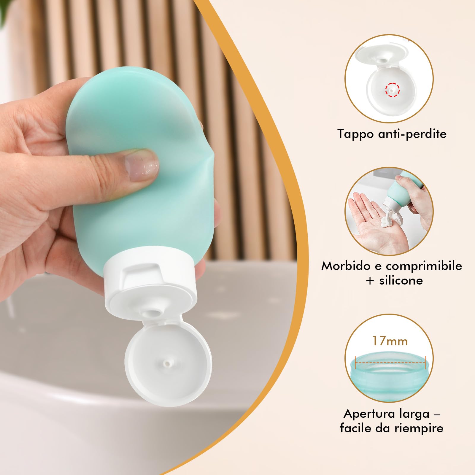 Bottiglie da viaggio per articoli da toeletta - A prova di