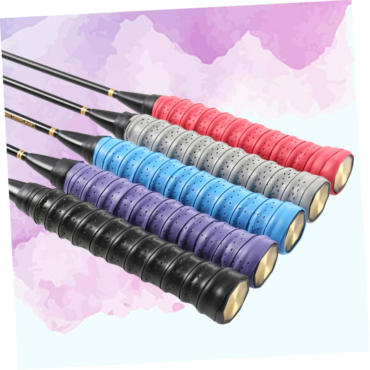 POPETPOP 10Pcs Slip Racket Grip Tape for Tennis Badminton Breathable Moisture Wicking Overgrip Wrap Random Colors for Sports Fishing Poles