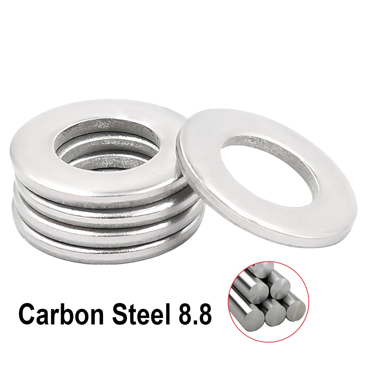 Qrity Platte Sluitringen – 20 Stuks – M3 X 7 Mm – Koolstofstaal – Zwart – Voor Schroefverbindingen & Montage