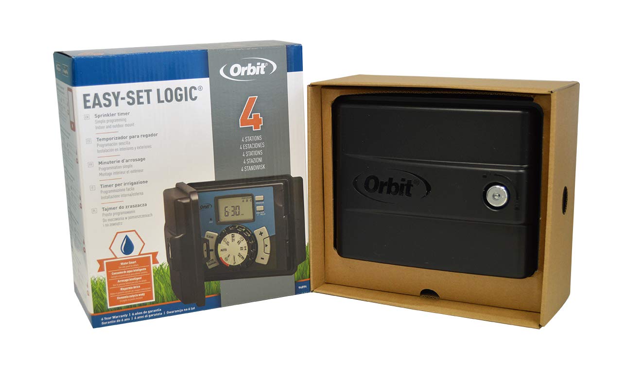 Orbit 94894 – Programmatore automatico per sistemi di irrigazione – Esterno, 4 stagioni, linea: Easy-Set Logic
