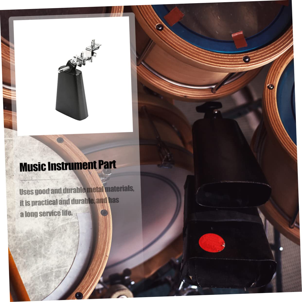 Campanaccio per Batteria Campanaccio Robusto Set di Batteria Pratico Professionale Strumento Percussione