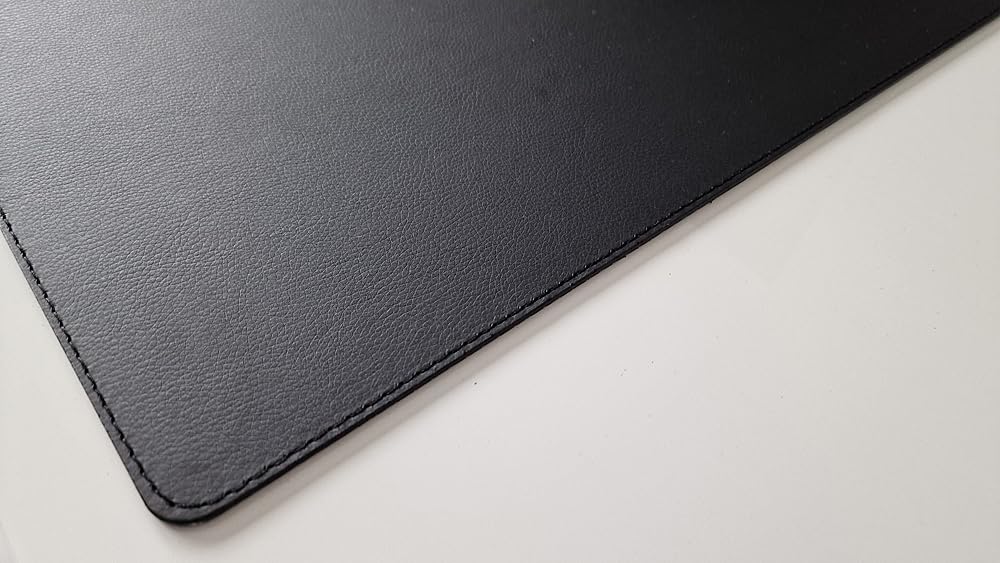 PM Schreibtischunterlage Sanftlux Leder in 12 Farben 3 Gr. (Schwarz, 60cm x 40cm)