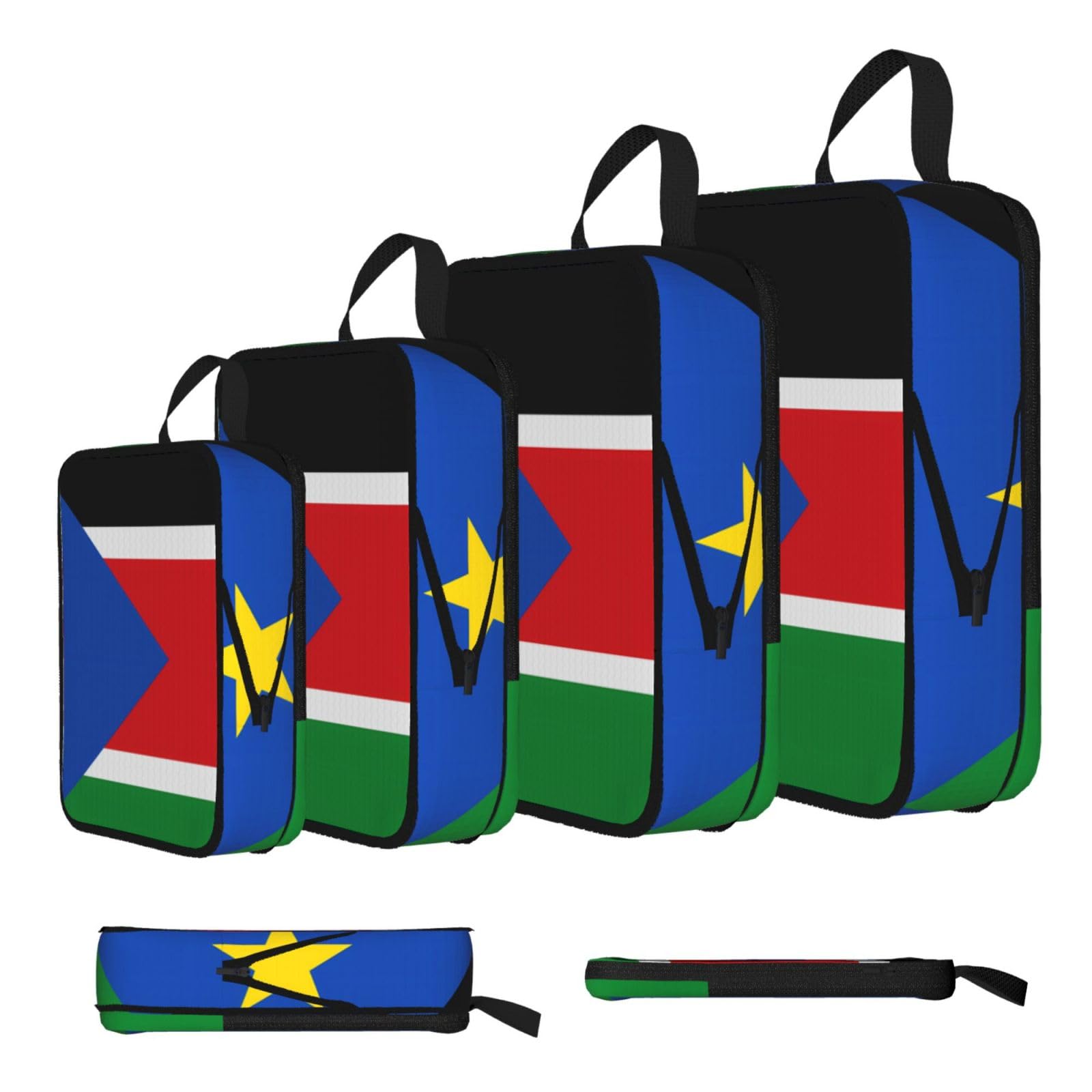 Flag of South Sudan Compression Packing Cubes 4 Piece Set