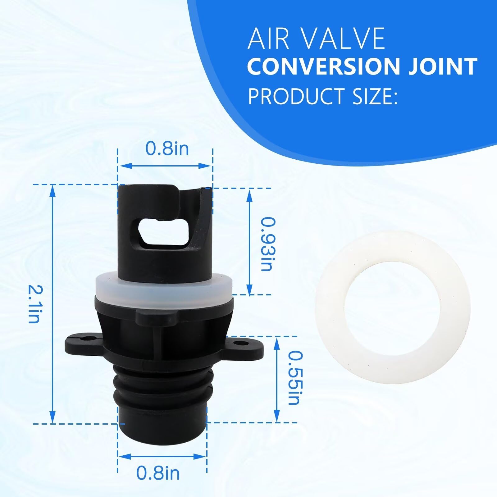 2Pcs Air Valve Adapter for Halkey-Roberts (HR) Inflatable Boat Foot Pump for Halkey-Roberts HR Hose Adapter H-R Valve Adapter Roberts (HR) Air Valve Adapter by BLUE ELF