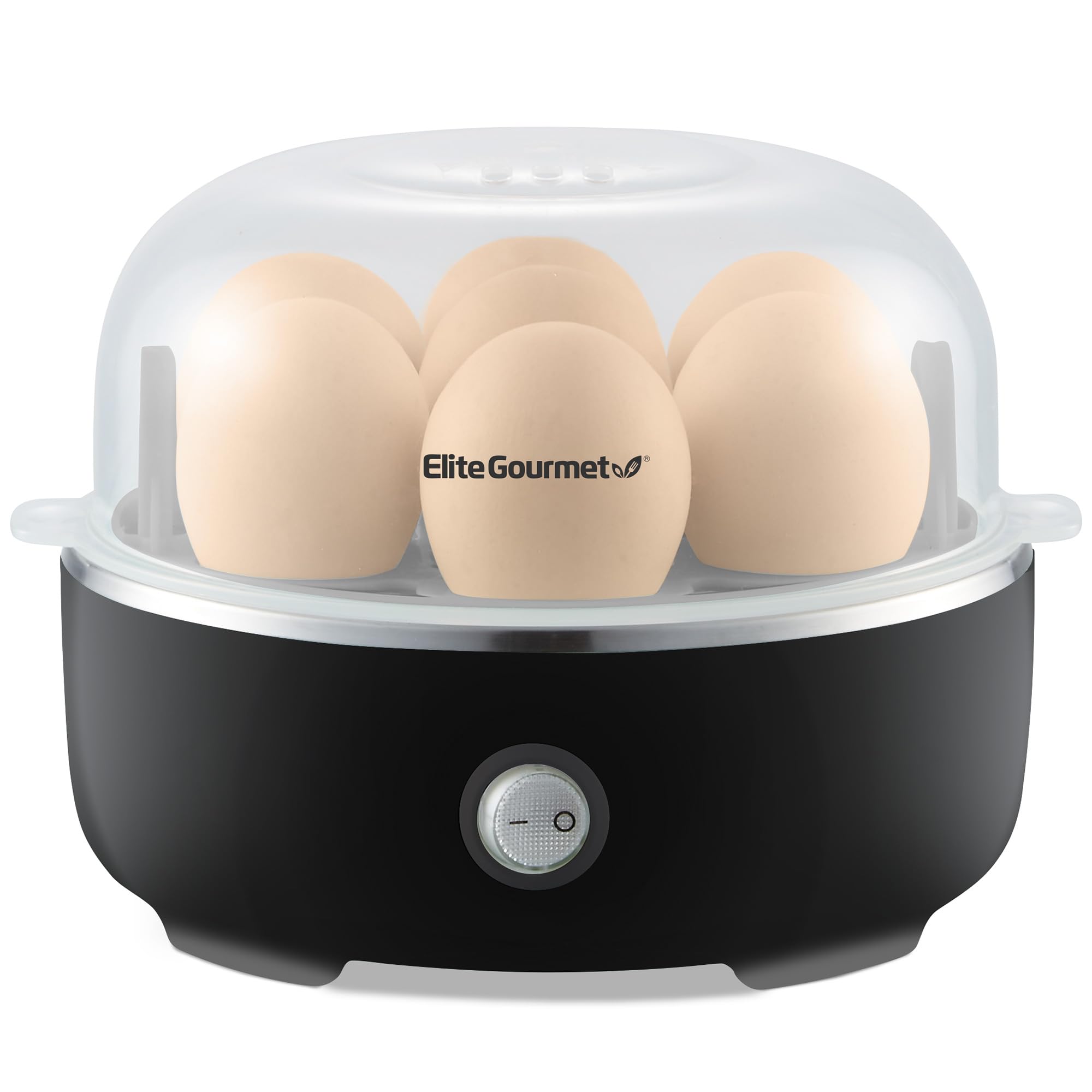 Photo 1 of Elite Gourmet EGC115B Easy Egg Cooker Electric 7-Egg Capacity, Soft, Medium, Hard-Boiled Egg Cooker with Auto Shut-Off, Measuring Cup Included, BPA Free, Classic Black