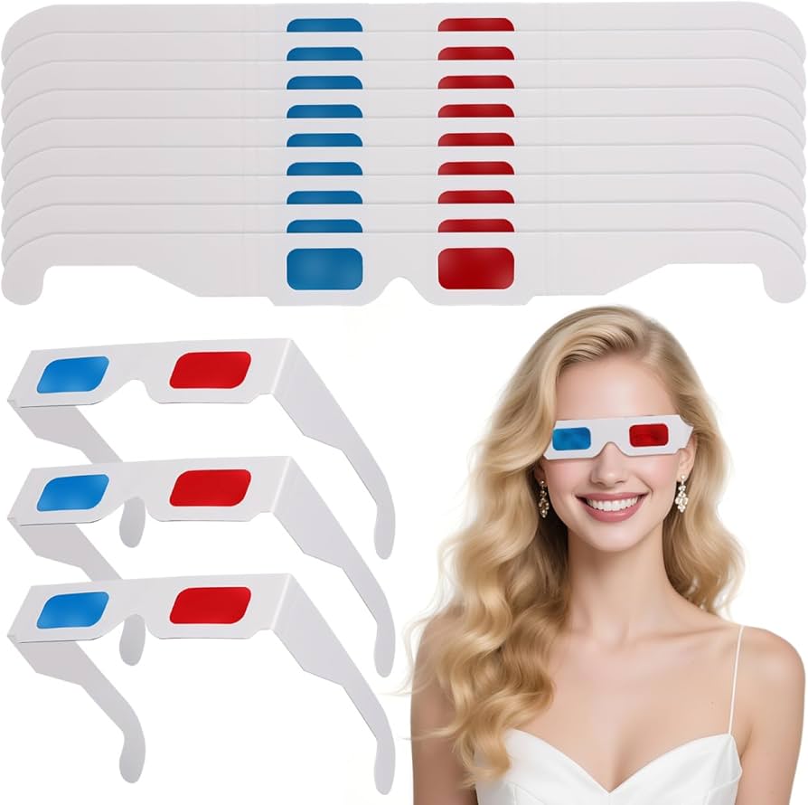 Amazon.co.jp: NUOLUX 3Dメガネ 赤青 100個入り 紙フレーム 映画鑑賞