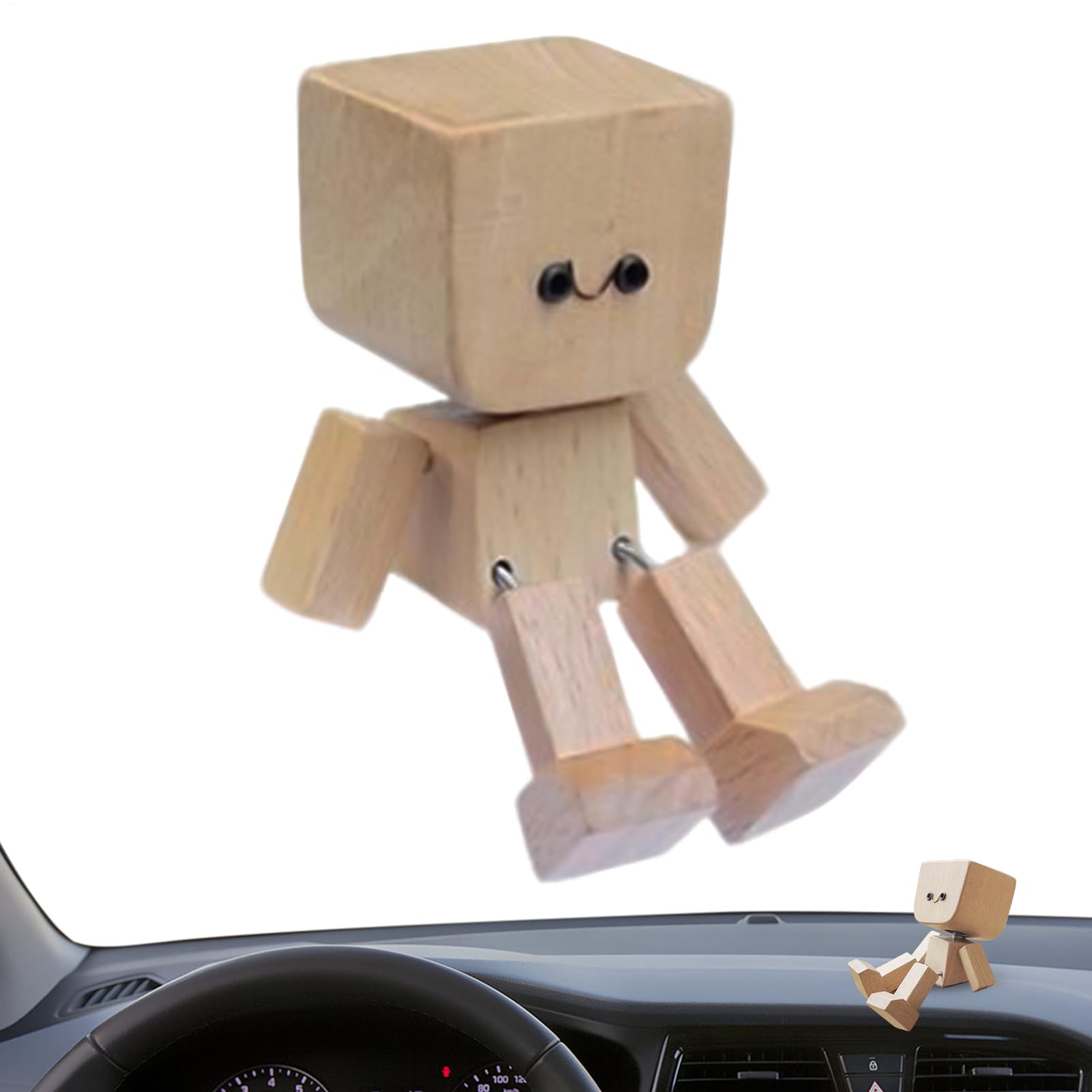 Decorazioni Per Cruscotto Auto Piedini Oscillanti In Legno Divertenti Con | Accessorio Veicolo Con 12 Espressioni Intercambiabili Per Interni Viaggi