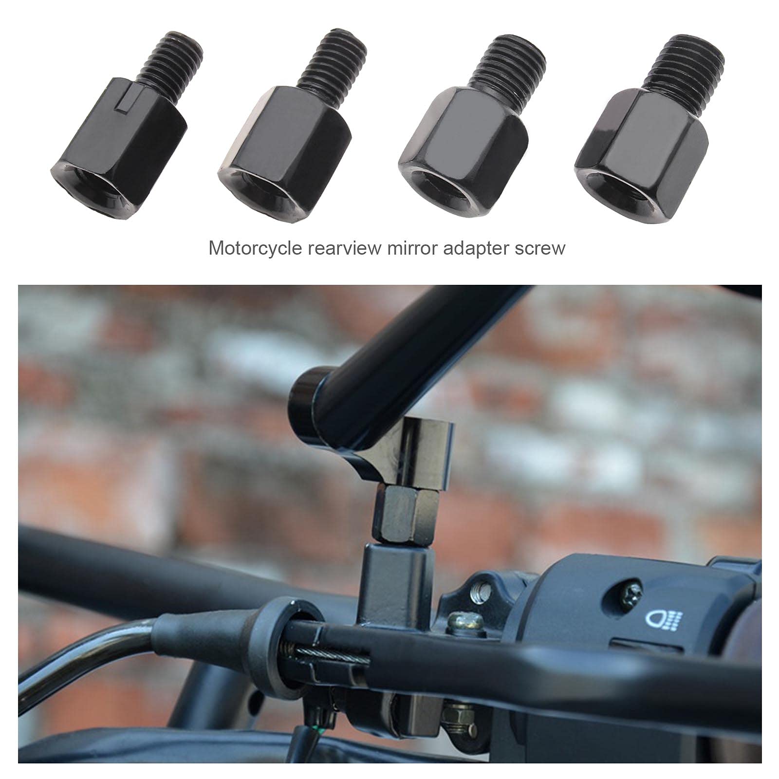 EMagTech Lot De 4 Adaptateurs Rétroviseurs Moto - Rallonges Hauteur Acier Galvanisé M10/M8
