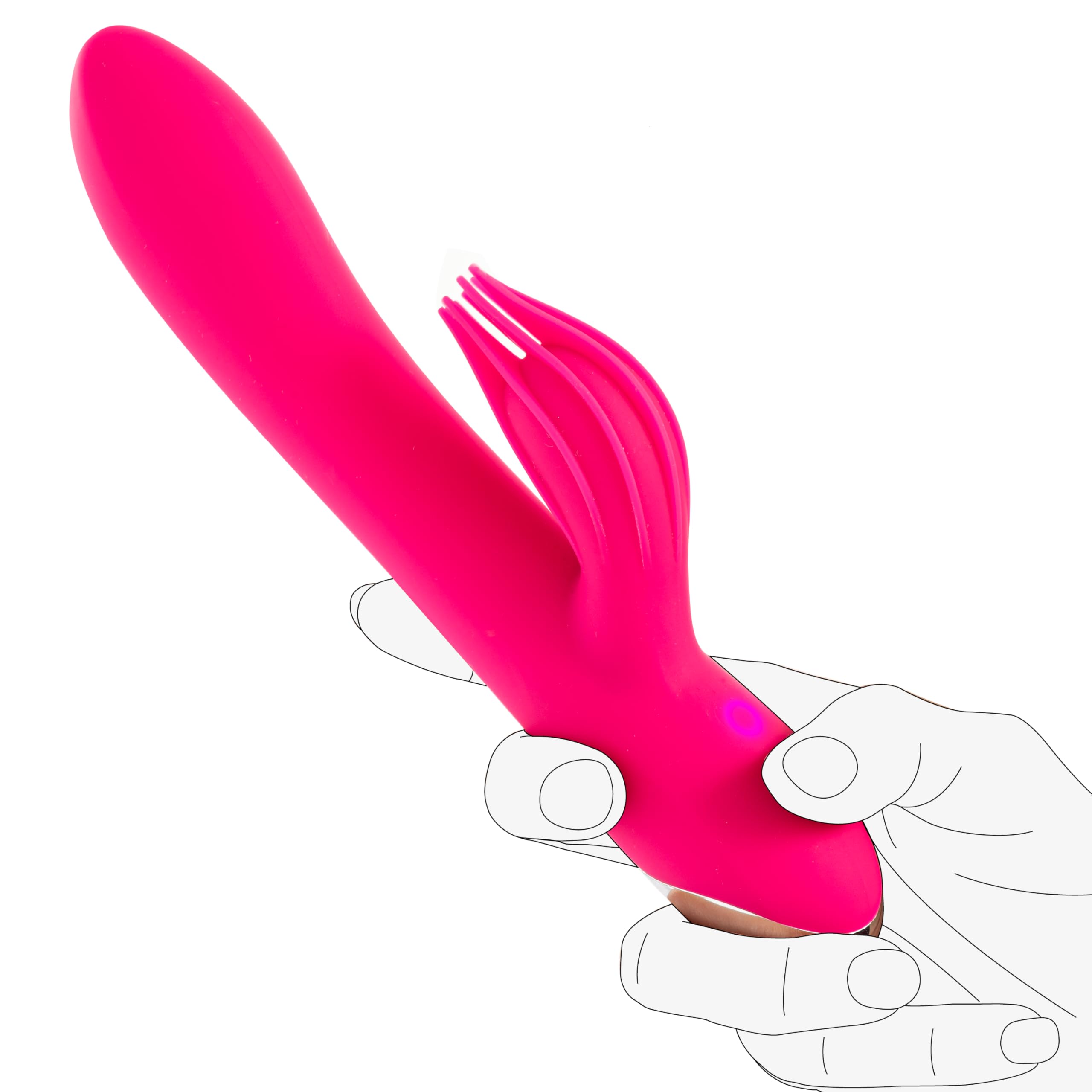 Vibratore Rabbit 10 Modalità: Doppia Stimolazione Clitoride e Punto G | Silicone inodore. 100% impermeabile. Ricarica USB. Motore silenzioso per uso discreto. Orgasmi e Squirting.