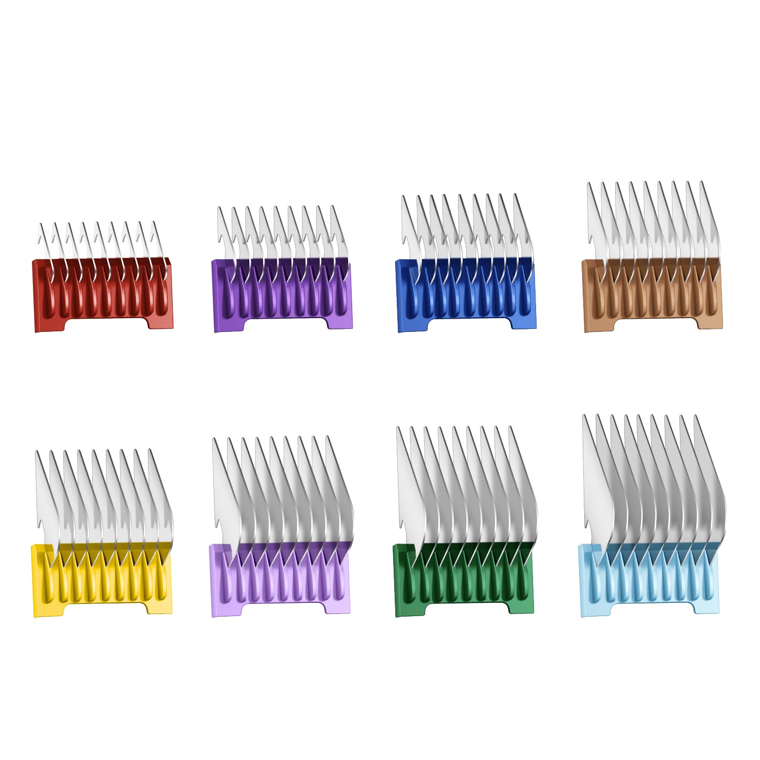 Set di pettini professionali per animali, in acciaio inox, per tosatrici PC611 Nova staccabili da 3 mm a 25 mm, compatibili con la maggior parte degli animali domestici, cani, gatti, cavalli
