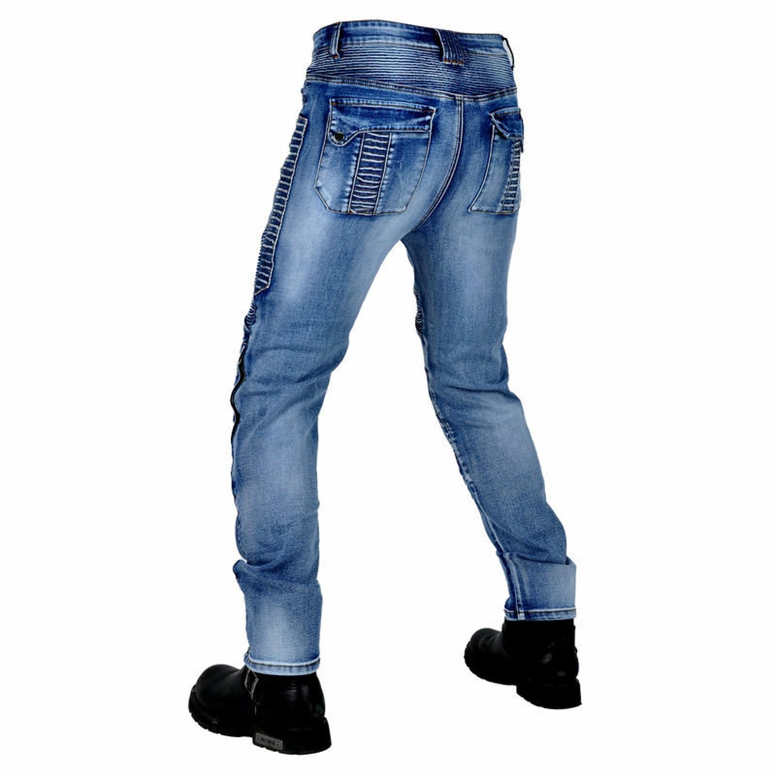 KAISUN Pantaloni Moto Uomo con Protezioni, Jeans da Uomo per Motociclismo, Abbigliamento Moto Uomo Elasticizzati Slim Fit, Professionali Traspiranti
