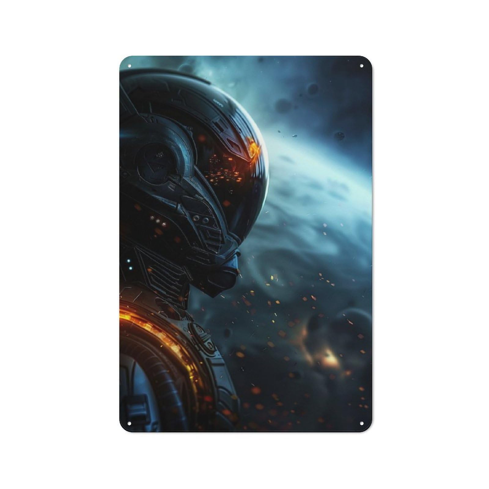 Junmoney Astronaut Space Travel Rustic Metal Sign 30X20cm Featuring For Garage Wall, Suited To Garage Decor Collectors