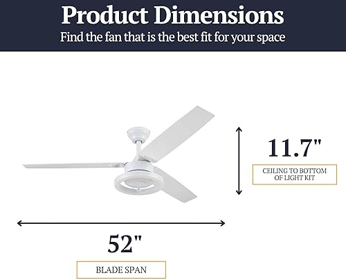Miniatura 7 de Prominence Home Octavia - Ventilador de techo LED de estilo industrial de 52 pulgadas con luz, control remoto, opciones de montaje duales, 5