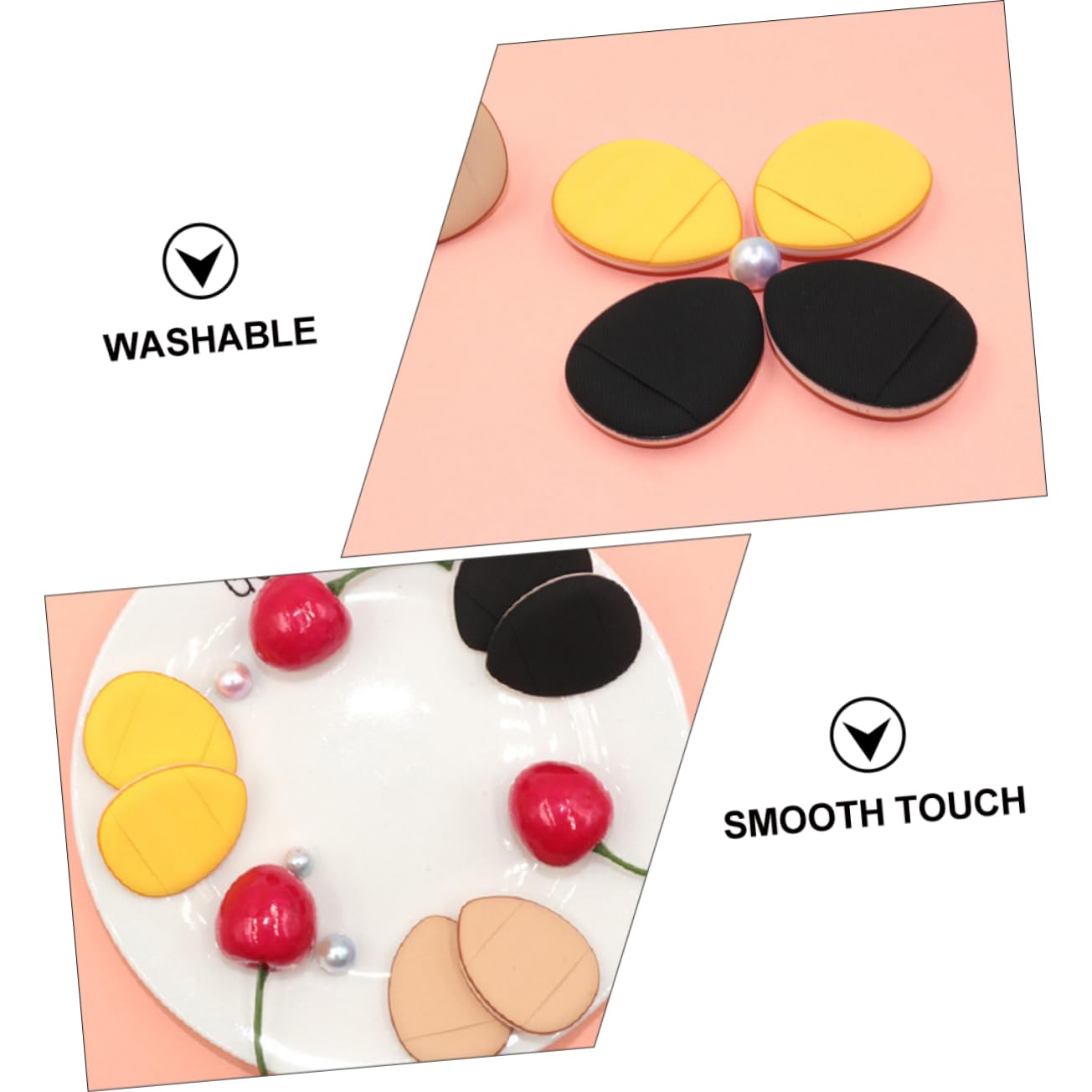 Healeved 6pcs Women's Portable Powder Puff Gentle Makeup Sponge for Blusher Highlighter Foundation