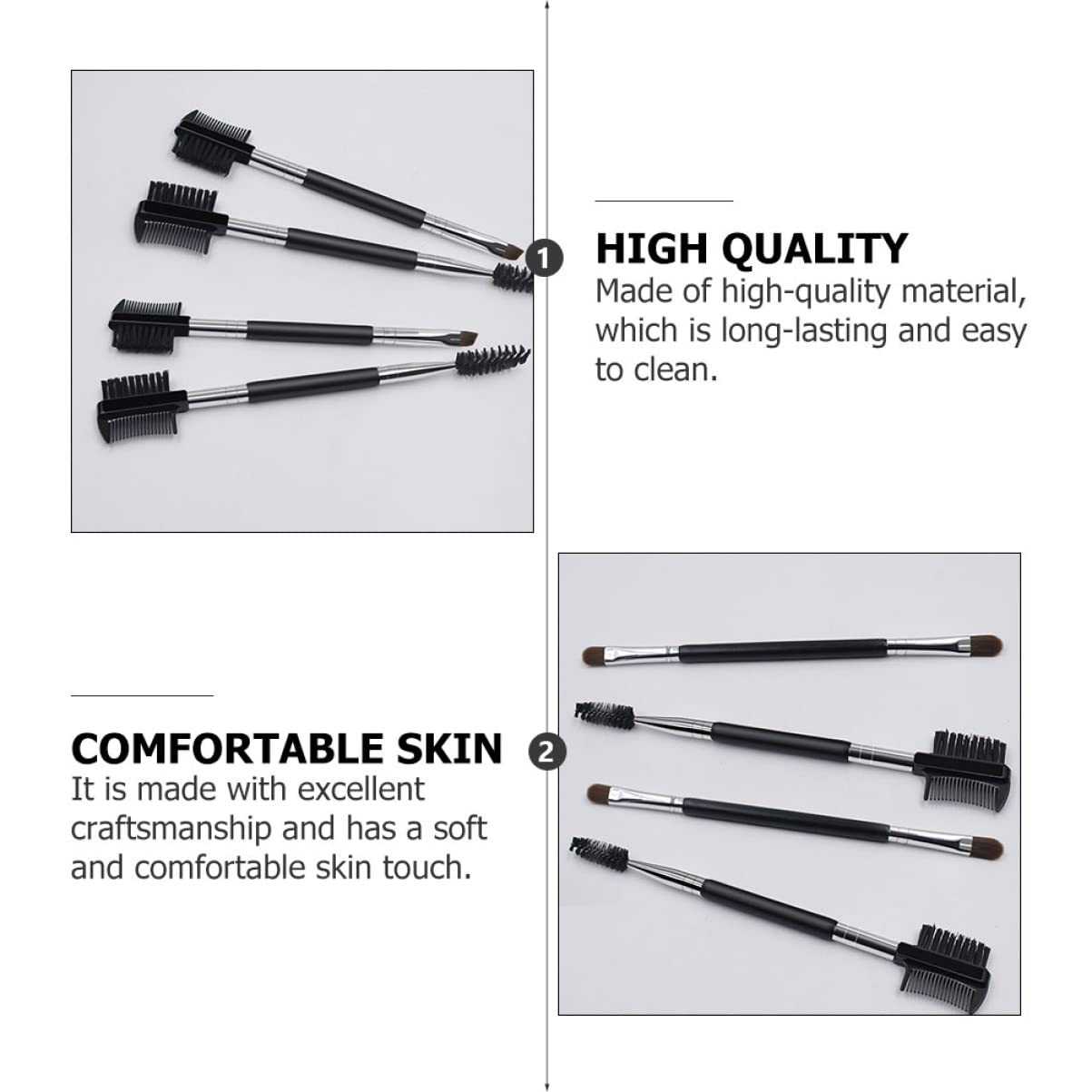 minkissy 3sets Double-ended Makeup Brush Set Brow Lamination Supplies Portable Eyebrow Comb Beauty Tool Brow Filler 3pcs*3