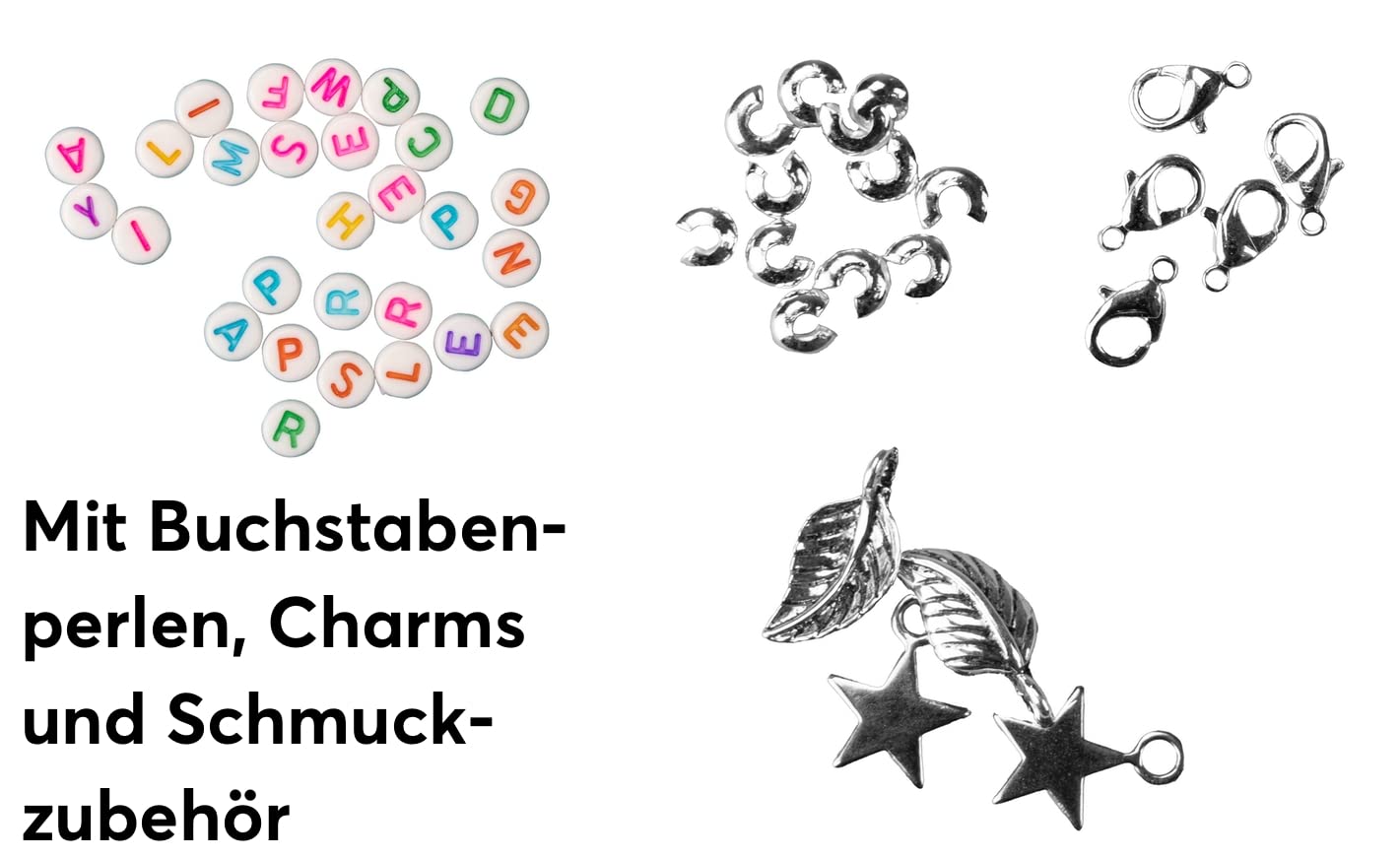 Katsuki Schmuckset mit Buchstabenperlen - Happy: Anleitung und Material für fünf Armbänder in angesagten Farben mit Botschaften (HAPPY, SMILE, FRIENDS, PEACE, GRL PWR)