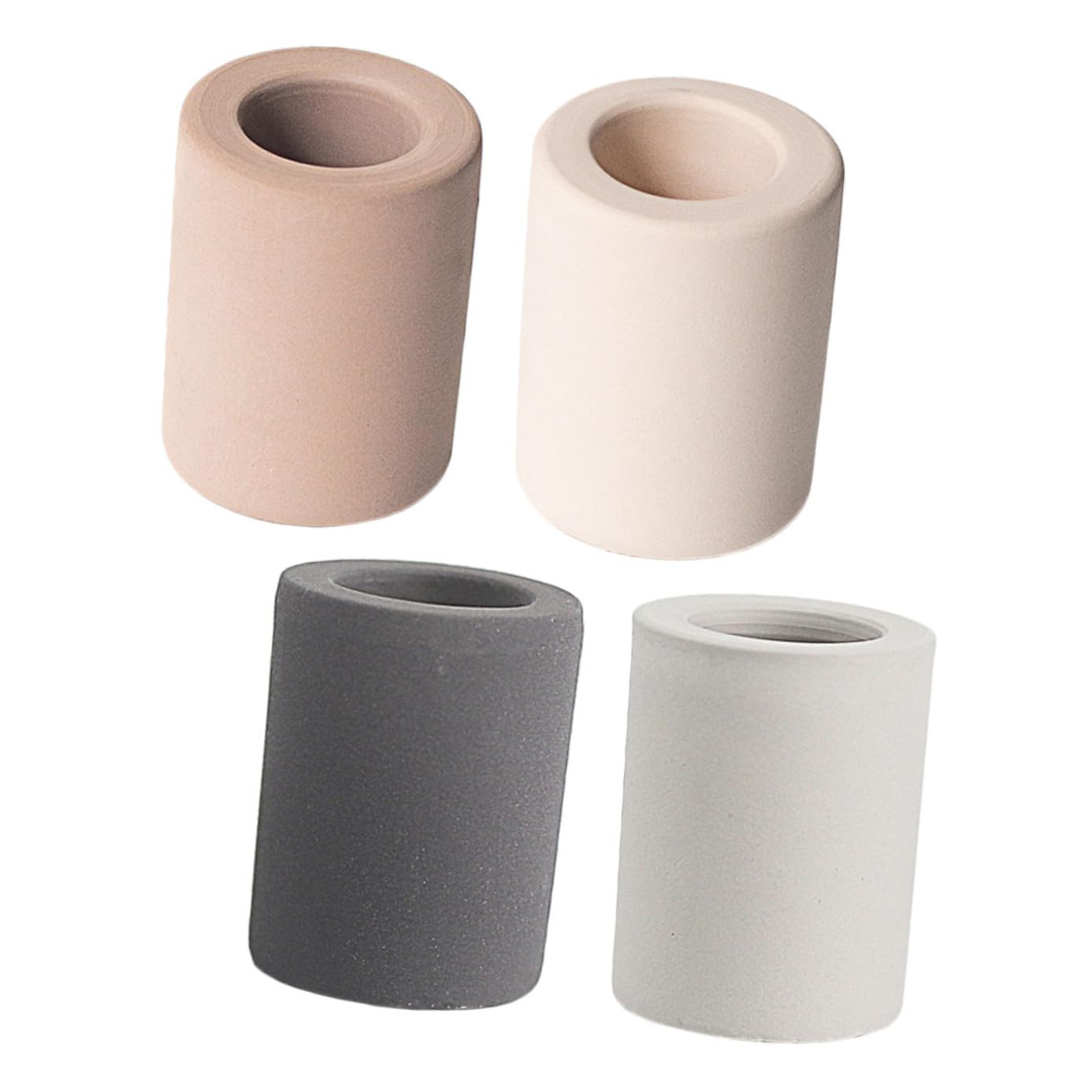 Portaspazzolino in Diatomite 4 Pezzi, Base Assorbente in Argilla, Supporto Compatto per Bagno, Asciugatura Rapida e Ordine