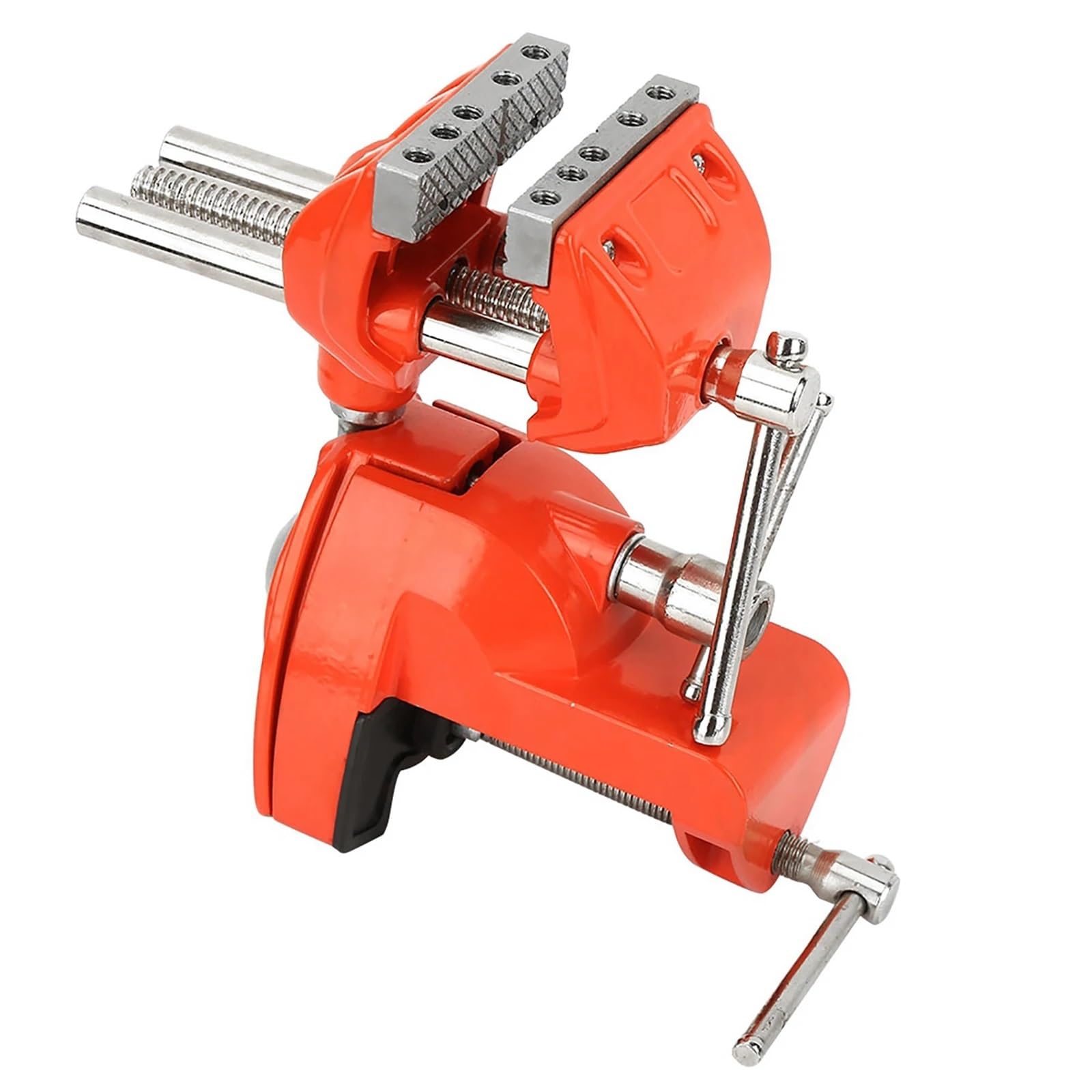 Miniaturowy imadło zaciskowe obrotowe 360°, regulowany rozstaw szczęk 70 mm, zacisk stołowy do stołu warsztatowego i frezarki stolarskiej Do maszyn CNC