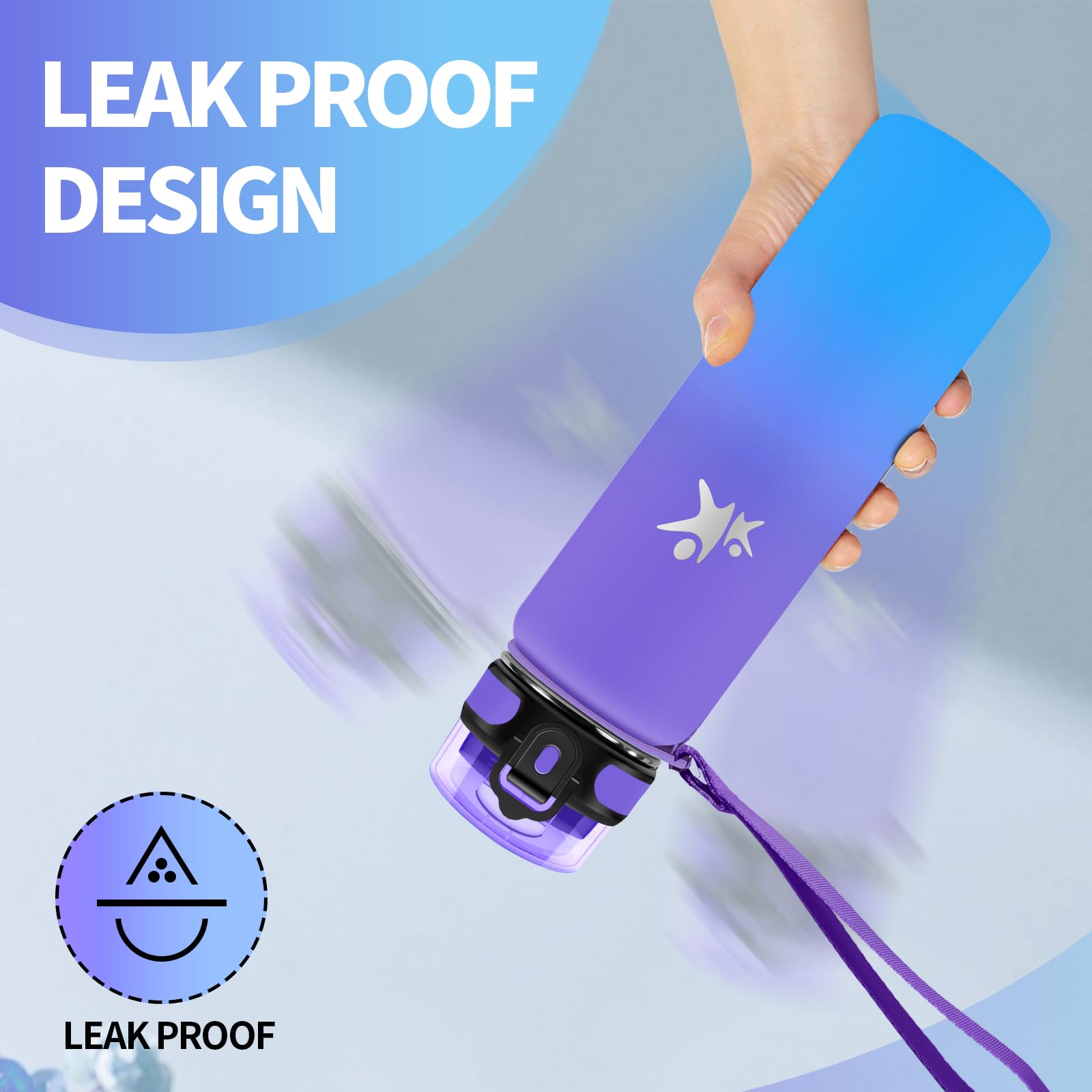 KollyKolla Borraccia Termica 1 Litro, a Prova di Perdite, Borracce Termiche con Cannuccia, Riutilizzabile, Bottiglia Acqua Termos senza BPA, Borraccia per Bambini, Adulto, Campeggio, Ciclismo