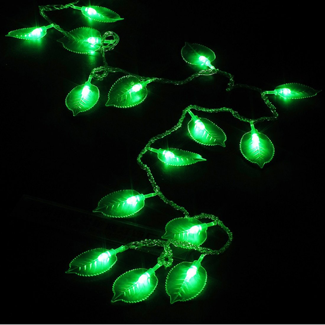 Solar Green Leaf String Lights,20LEDs 8Ft Solar Powered Fairy Lights String Lights for Bar,Restaurant,Home,Gardens,Park,Patios Decoration,Party,Wedding,Xmas,Chinese New Year,Spring Festival.