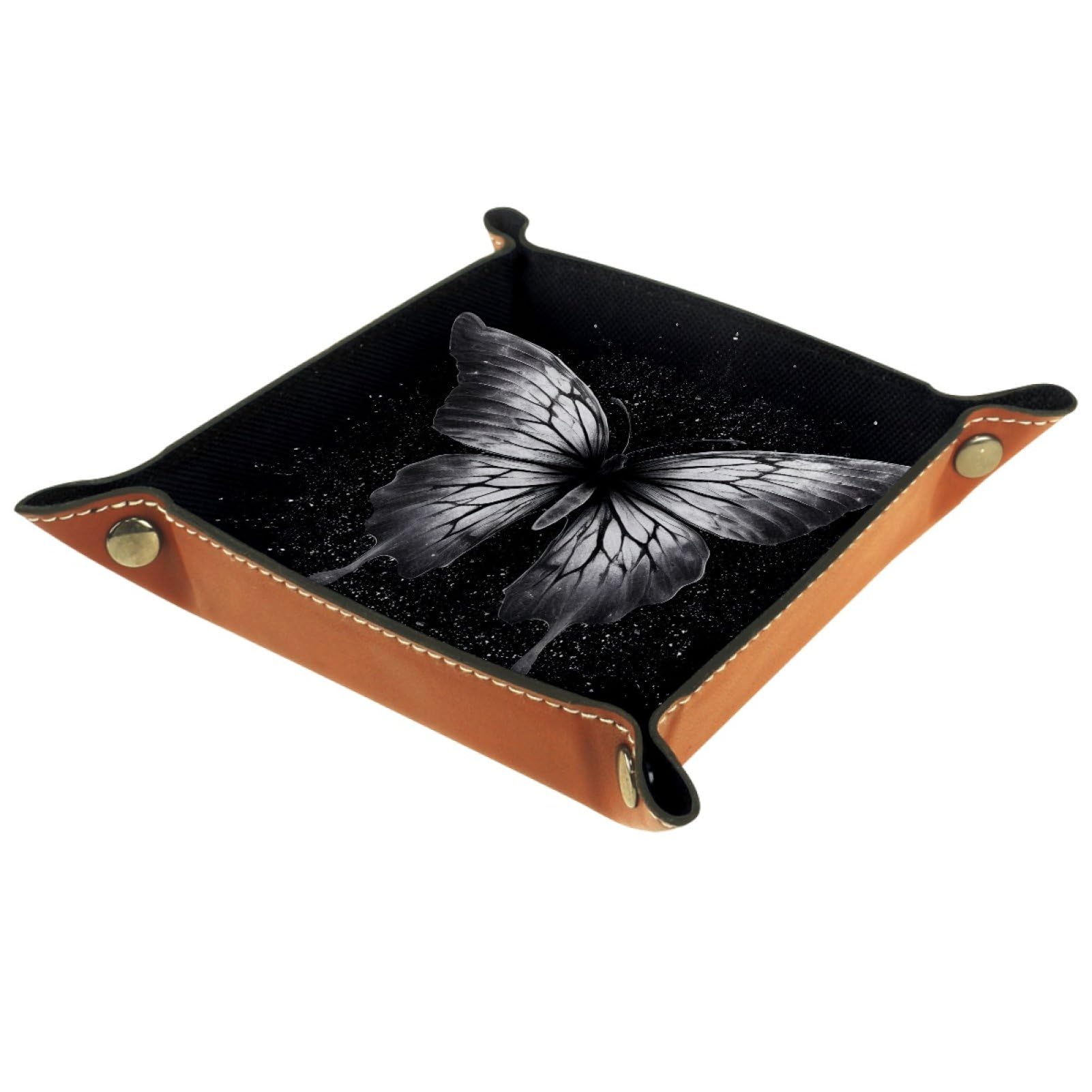 VAPOKF Butterflies Dice Tray, Folding Microfiber Leather Dice Holder for Dungeons and Dragons RPG Dice Gaming D&D and Other Table Games