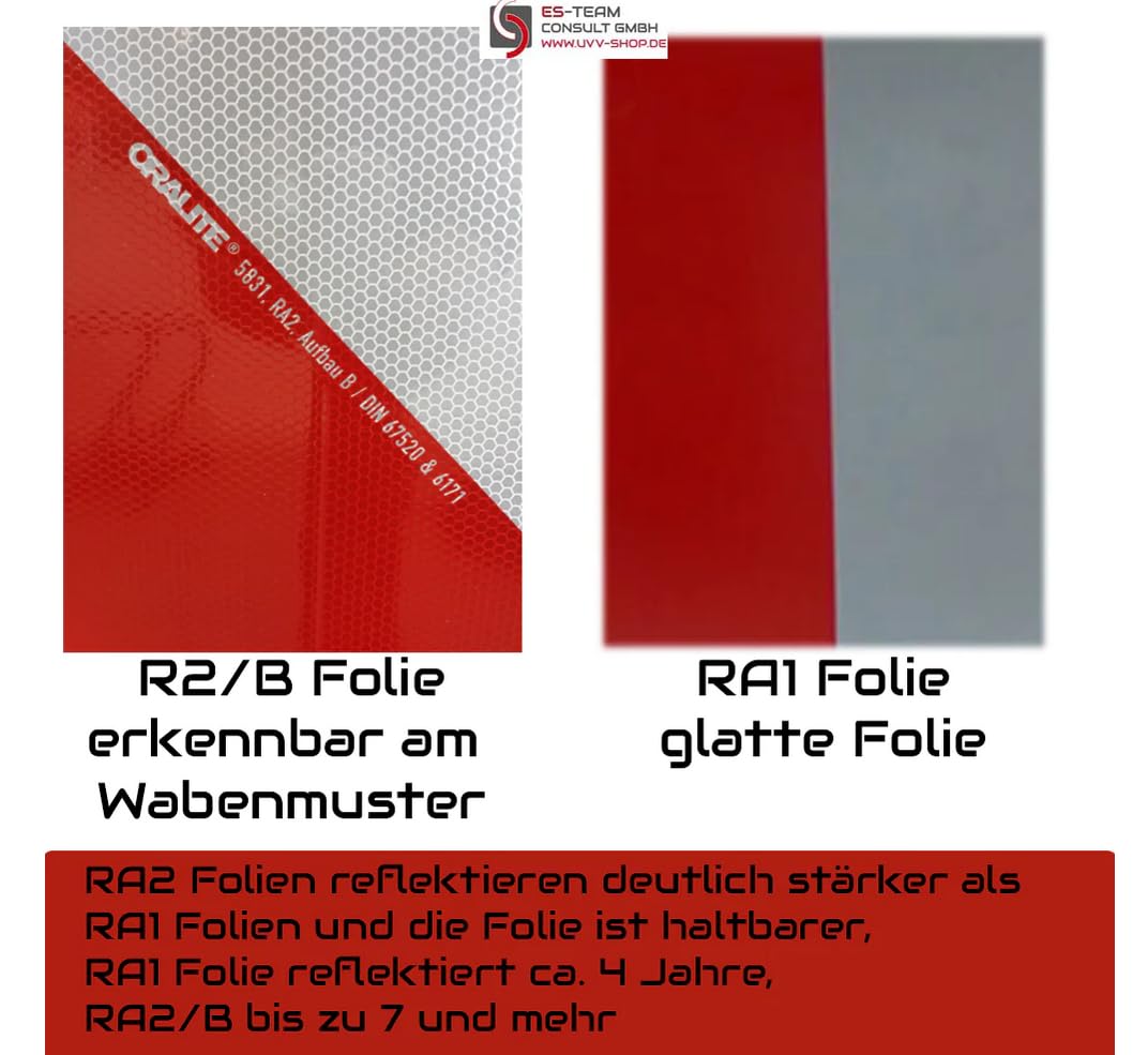 UvV Utility RA2 Schachtschutzgitter Schachtabsperrung rot/weiße Reflexfolie, Typ RA2 - HD-PE Kunststoff 4 Elemente 100 x 100 cm (weiss)