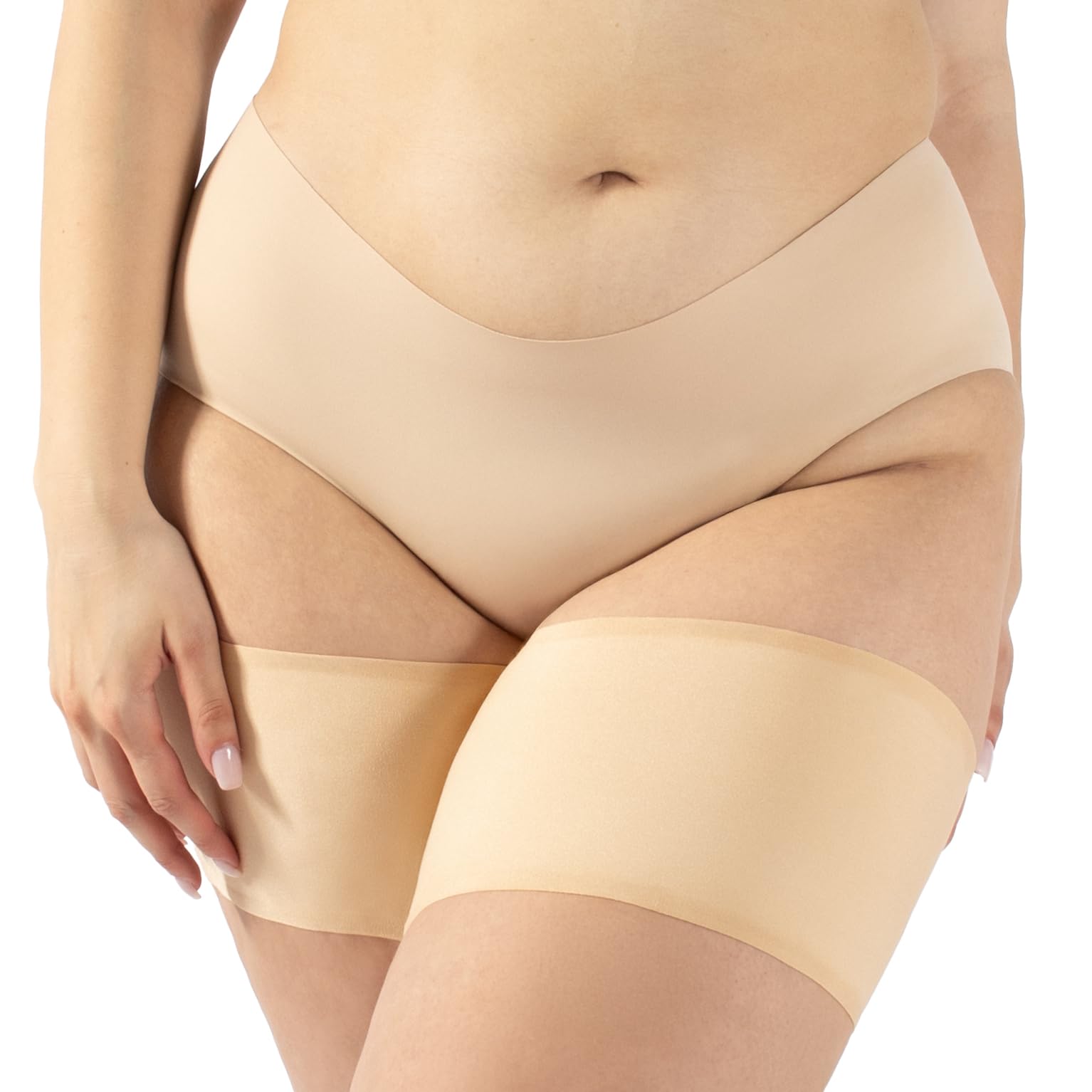 Calzitaly Women's Skin Smooth Anti - Chafing Bands | Anti Rubbing Curvy Elastic Bands For Thighs| Black, | A, B, C, D, E, F | Made In Italy (D: 27”-28” = 68-71 Cm, )