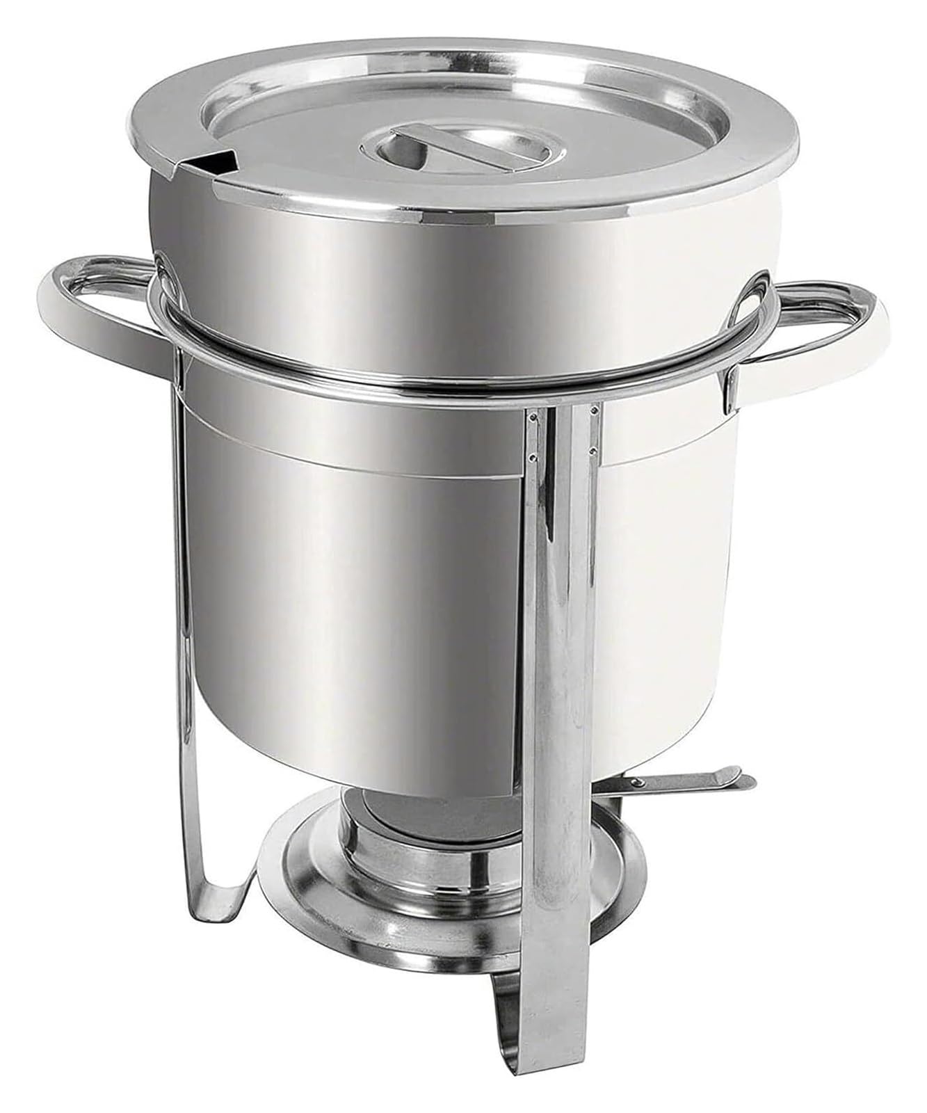 Zuppiera Elettrica, Bollitore per Zuppa, Set da buffet for scaldavivande commerciale con bollitore rotondo for zuppa, pentola for acqua, coperchio e contenitore for combustibile(11L)