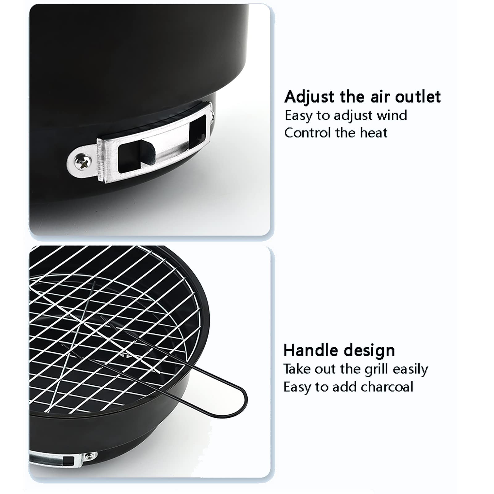 Réchaud à Bois de Camping Portable Pliable en Acier Inoxydable Pliable Poêle à Bois pour Barbecue, Randonnée, Voyage, Pique-Nique