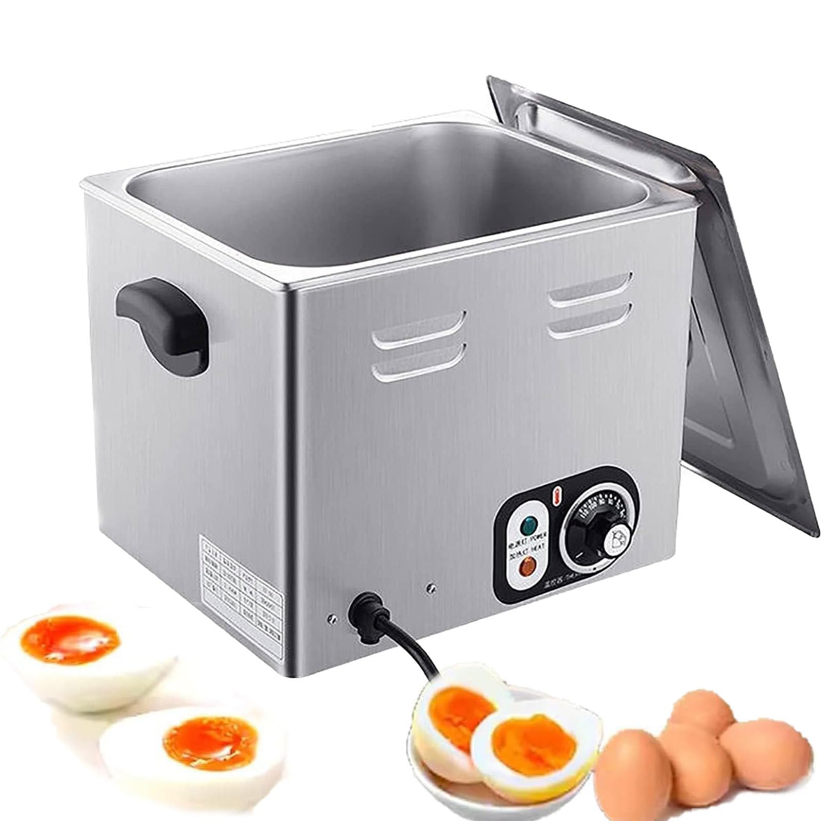 Hervidor de Huevos Comercial de Aguas Termales de 2600 W, Capacidad para Huevos,para Restaurante, máquina para Hacer Huevos a Medio hervir,​​por Agua, Dispositivo para Hacer Tortillas,110V