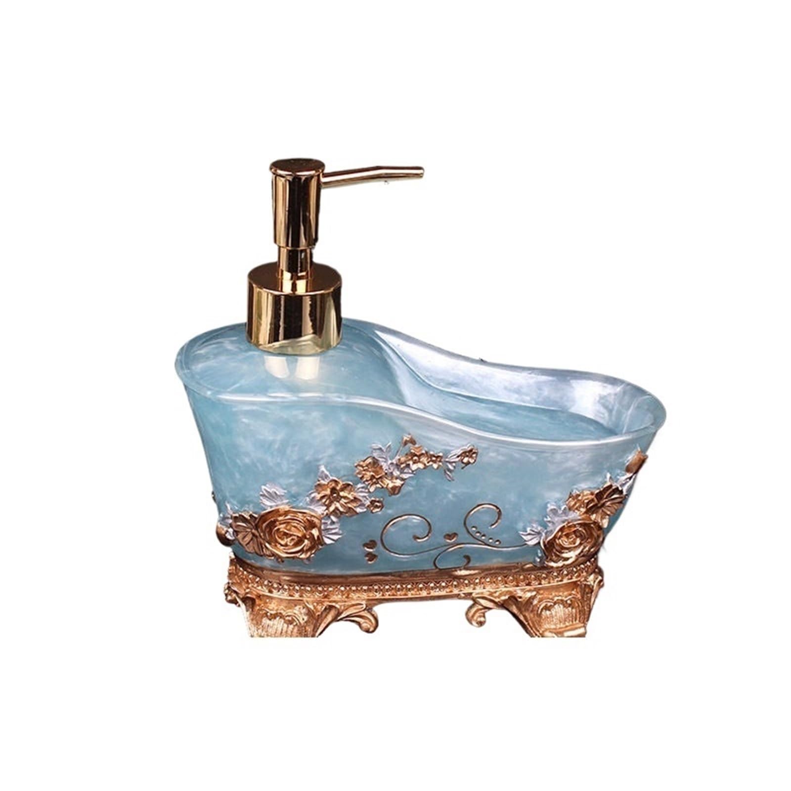 Ceramic Soap Dispenser 1 PC Simple Style Ceramic Liquid Soap Dispenser Lotion Dispensing Bottle Hand Sanitizer Press Bathroom Accessory Set(Blue)