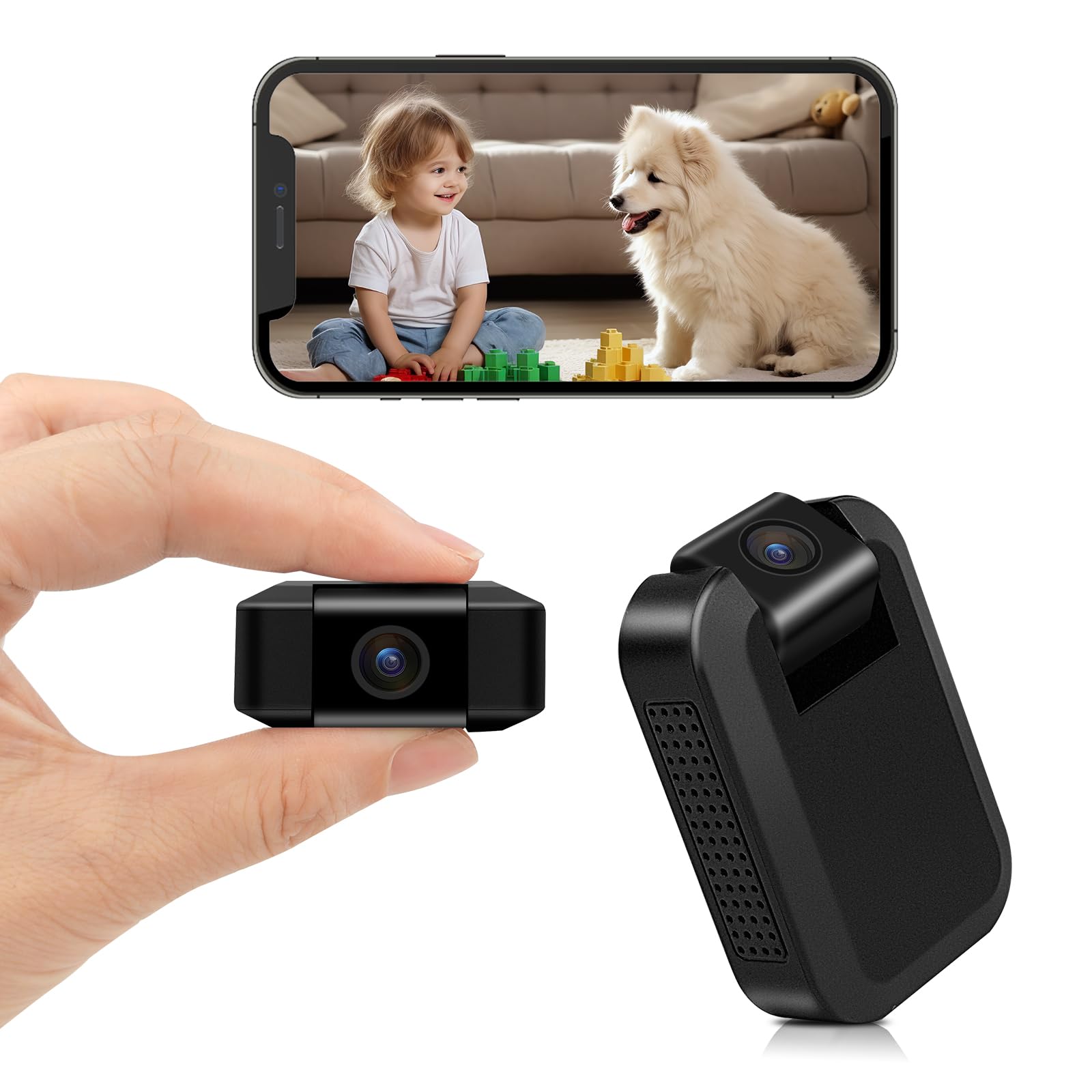 DUVIX Mini Camera WiFi Hidden Camera 1080P HD Small Wireless Surveillance Nanny Cam with 180 Rotating Lens Motion