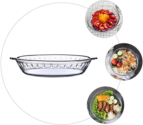 Miniatura 8 de Plato para hornear de vidrio transparente resistente al calor, sartén de vidrio oblongo, bandeja para hornear para hornear horno de 7 pulgadas