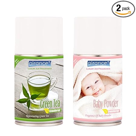 Airance Air Freshener Refill Green Tea & Baby Powder - 250 ML - 3000+ Sprays - Fits Almost All The Dispensers