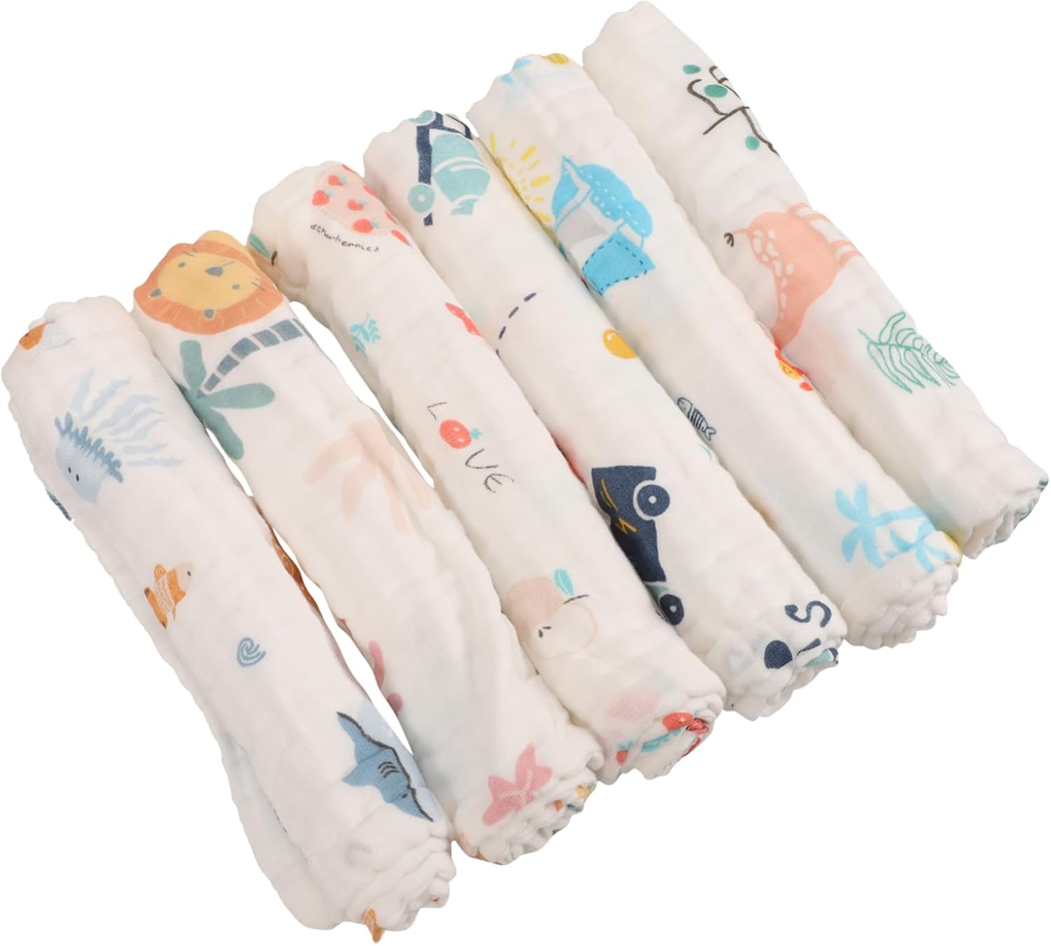 VALICLUD 6pcs Boy Girl Saliva Bibs Cotton Towels Soft Absorbent Boys and Girls Towel
