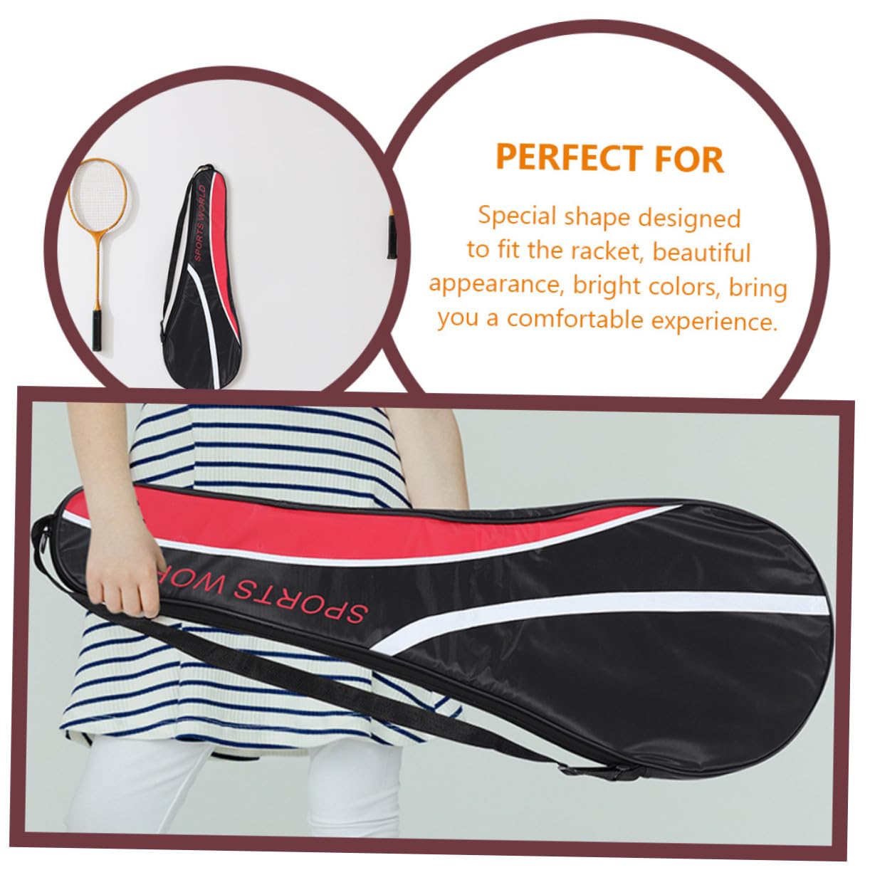 Bolsa Portátil Resistente Tela Oxford para 2 Raquetas de Bádminton