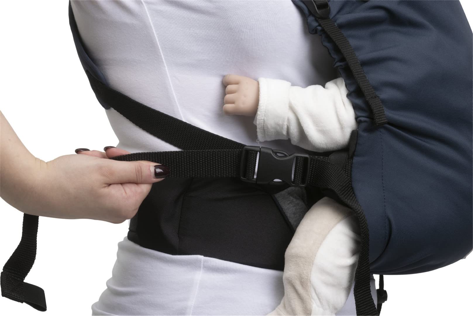 Chicco Skin Fit, Mochila Porta Bebé Ergonómica, Mochila Porteo Infantes de 0 Meses a 9 kg, Ajustable, Marsupio Infantes, Seguro para la Cadera del Bebé, Tirantes Cruzados y Acolchados, Capota, Azul